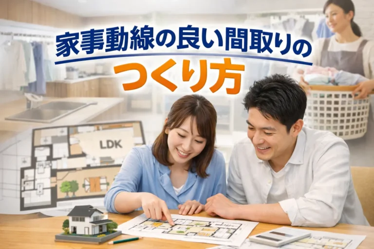 家事動線の良い間取りを考える夫婦のイメージ