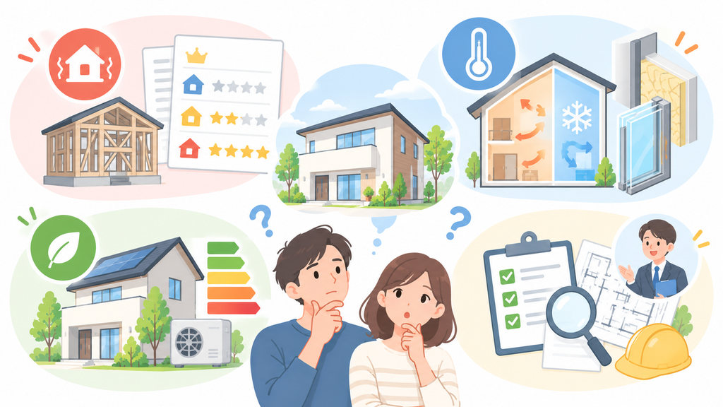 住宅性能を複数の視点で比較するイメージ